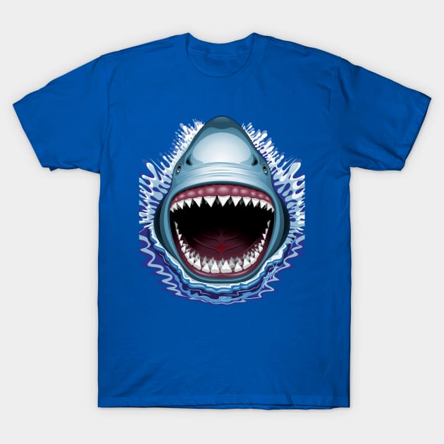 Shark Jaws Attack T-Shirt by BluedarkArt